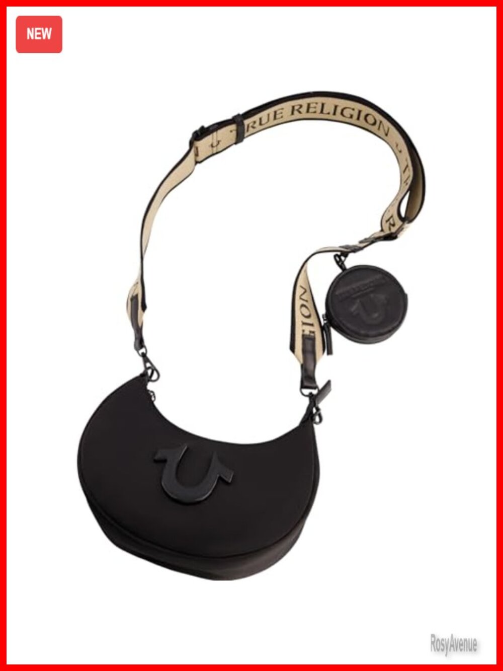 Mini Crescent Hobo Handbag with Adjustable Crossbody Strap and Coin Purse, Faux